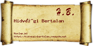 Hidvégi Bertalan névjegykártya