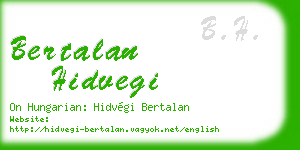 bertalan hidvegi business card