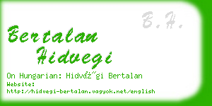 bertalan hidvegi business card